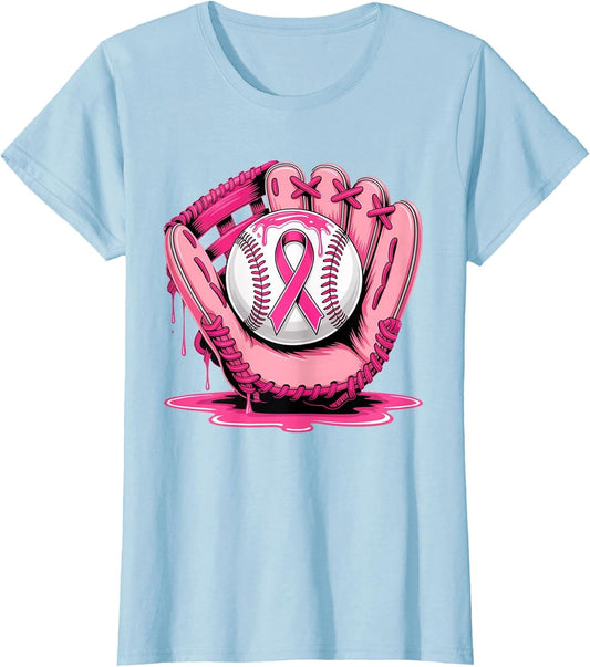 Baseball Drip Pink Breast Cancer Awareness Support Men Women