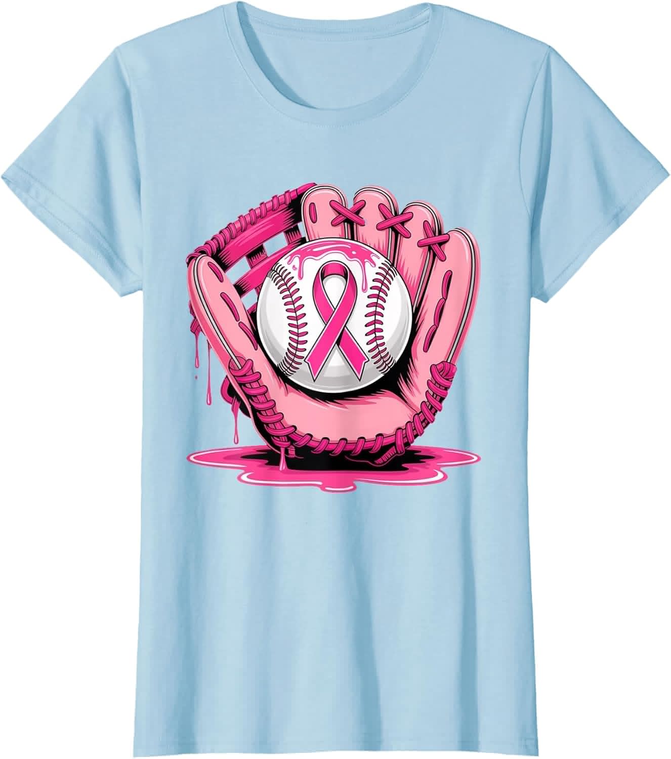 Baseball Drip Pink Breast Cancer Awareness Support Men Women