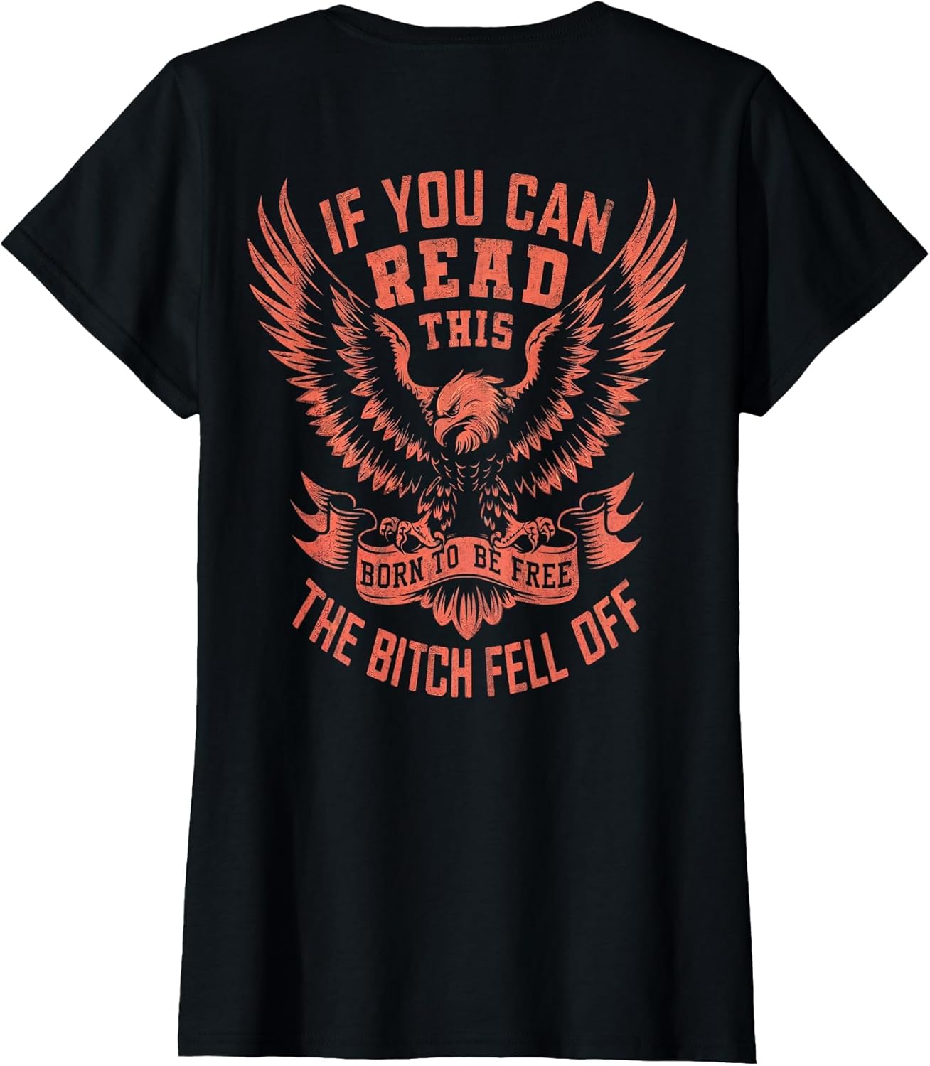 If You Can Read This The Bitch Fell Off Biker Back Print