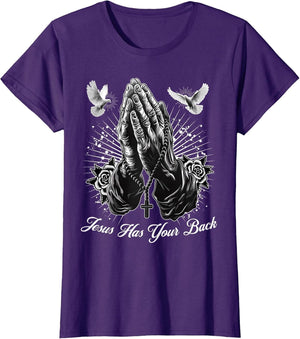 Jesus Has Your Back Prayer Hands Chicano Tattoo Doves Rosary