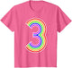 Happy Family Clothing Rainbow 3rd Birthday Number 3