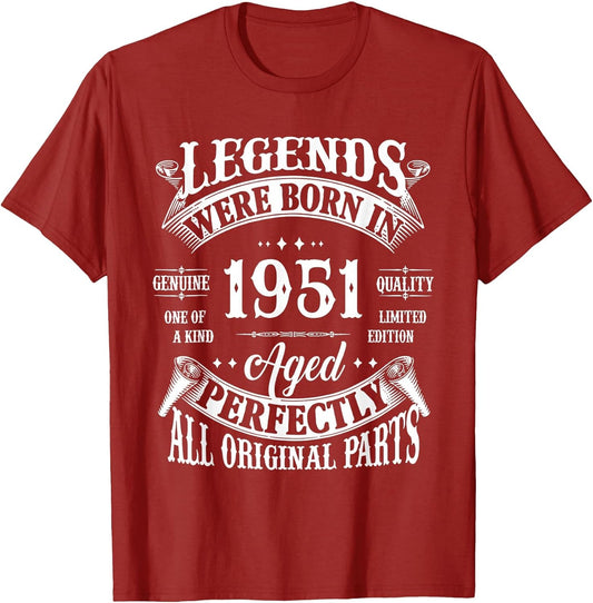 75th Birthday Shirt Vintage Born in 1951 75 Years Old B-Day