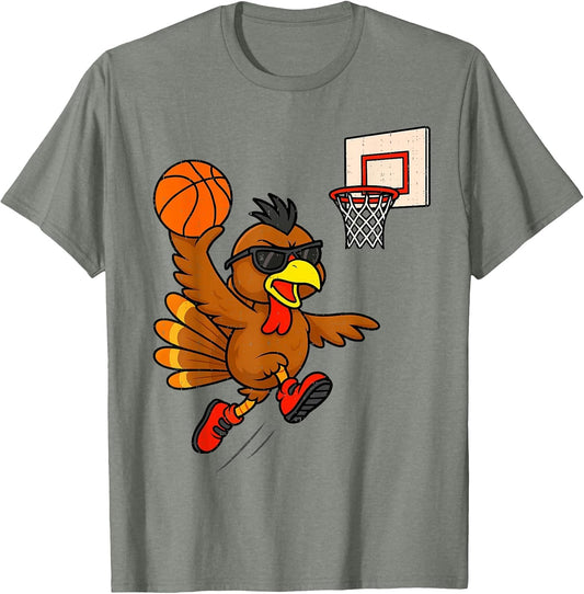 Funny Turkey Basketball Thanksgiving Sport Humor Men Boy Kid