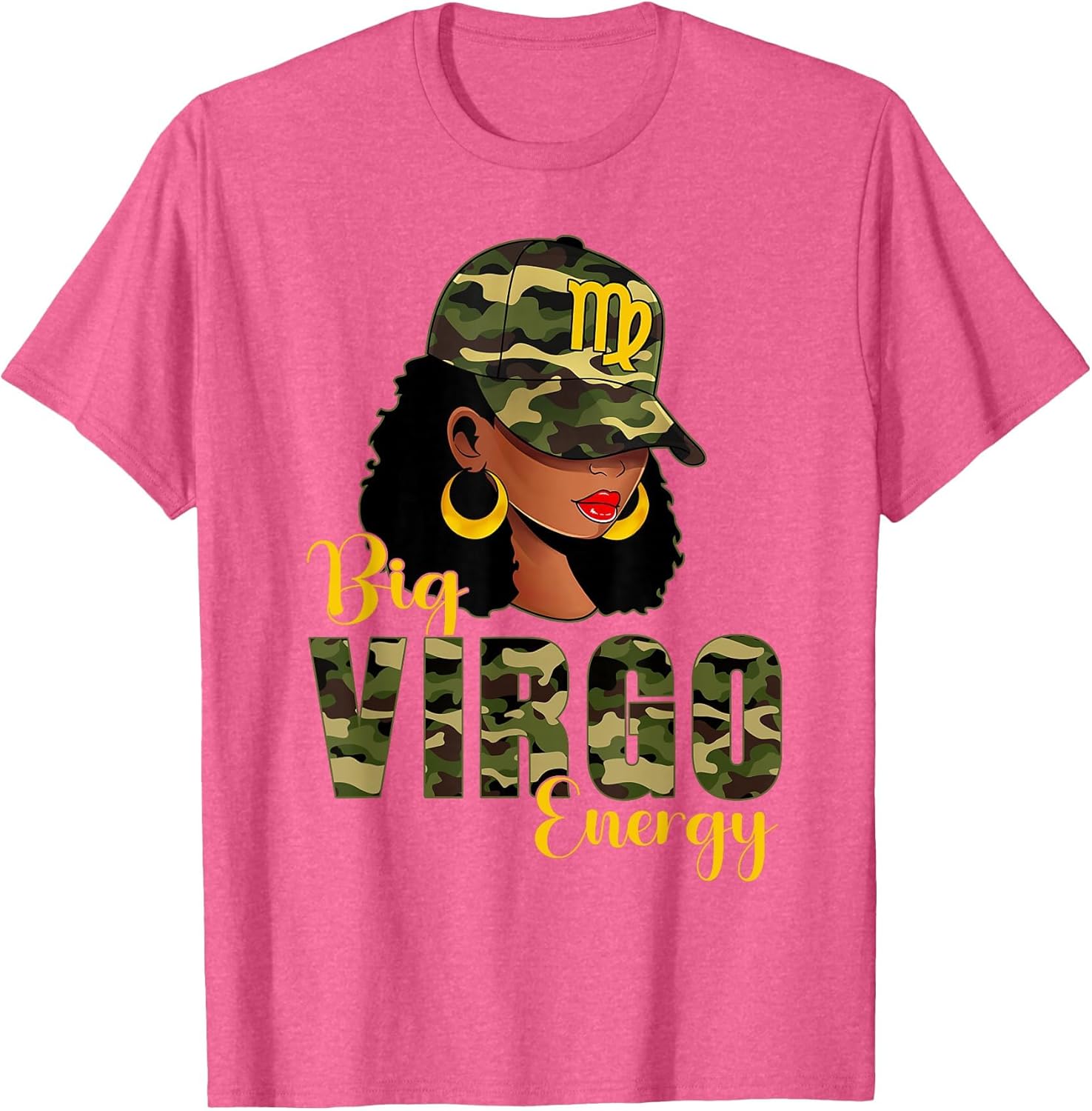 Big Virgo Energy Camouflage Black Woman Cap Zodiac