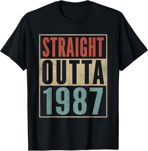 Straight Outta 1987 Shirt Funny 34th Birthday Gag Born 1987