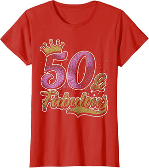 50 Years Old & Fabulous 50th Birthday Crown Design