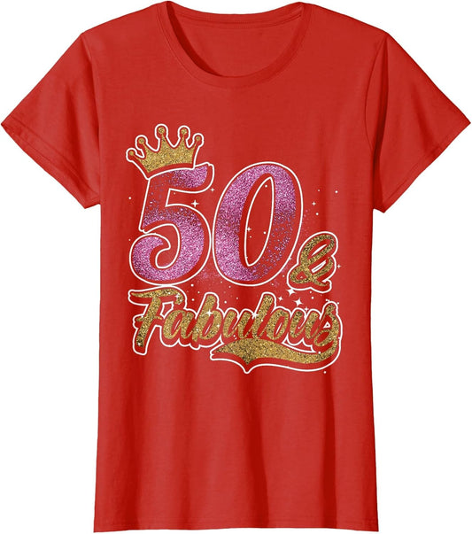 50 Years Old & Fabulous 50th Birthday Crown Design