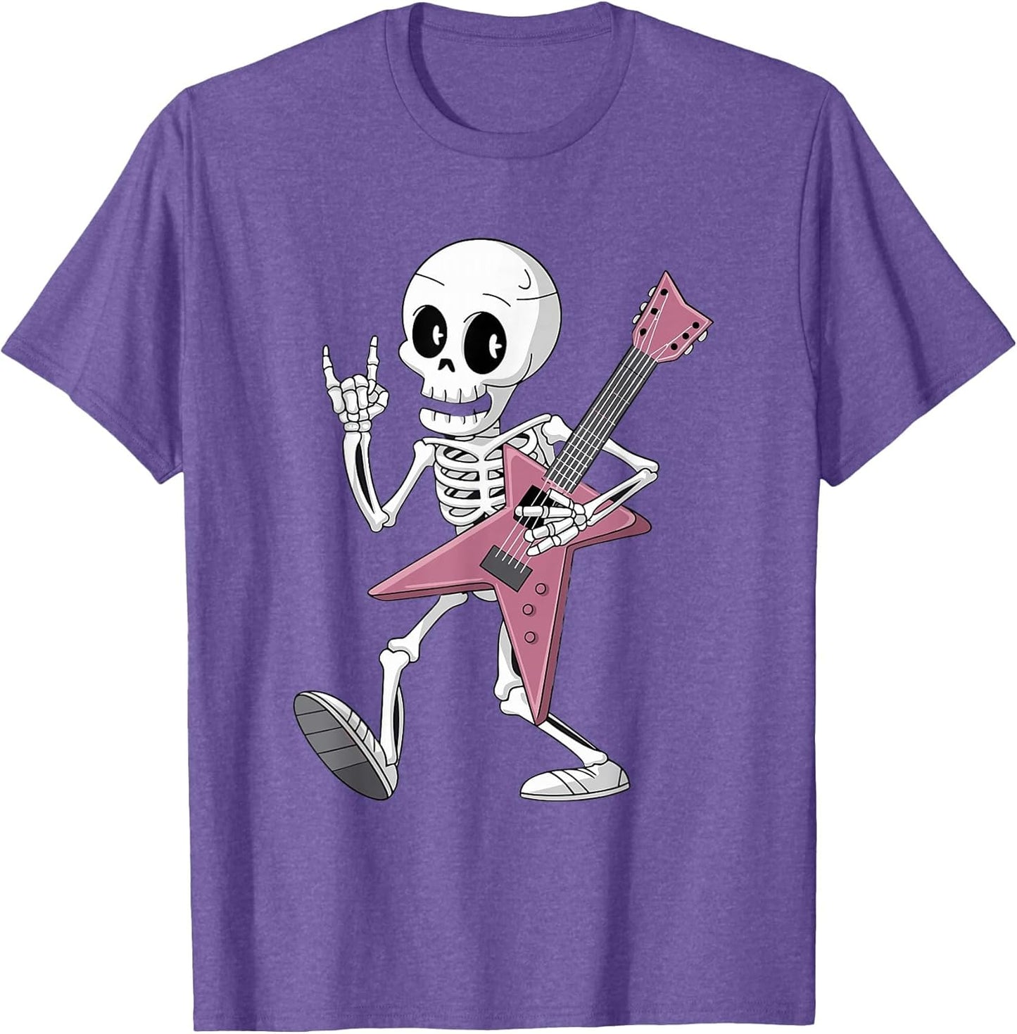 Skeleton Skull Guitar Rock On Heavy Devil Horns Music