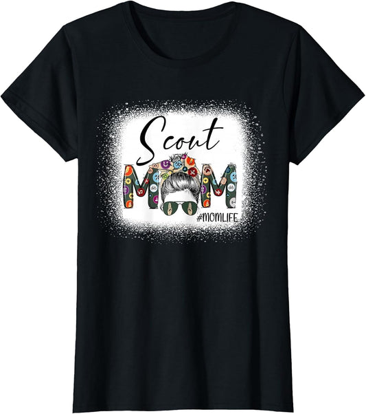 Scouting Scout Mom Life Messy Bun Hair Bleached Mother's Day