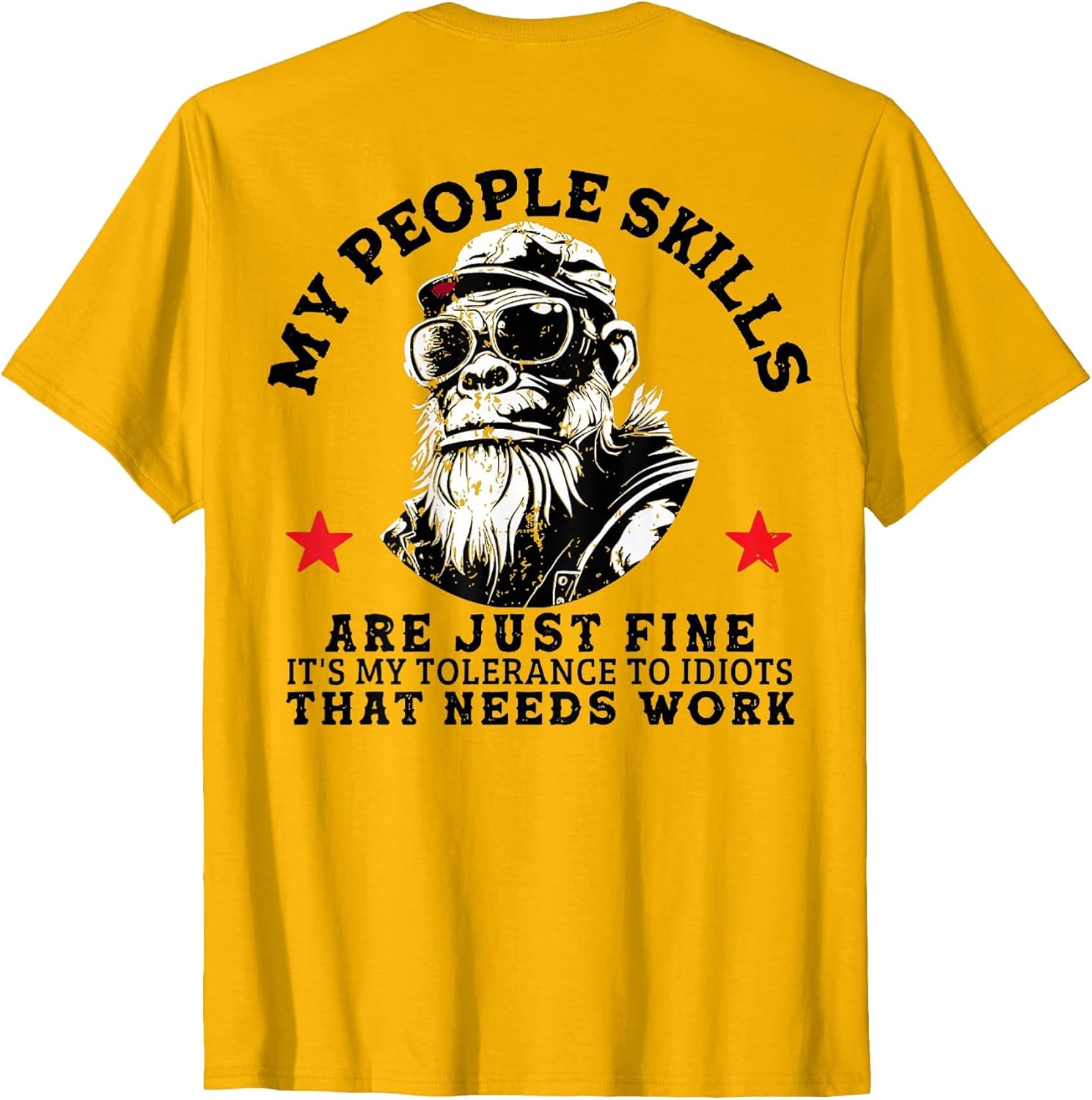 My People Skills are Just Fine Funny Monkey (On Back)