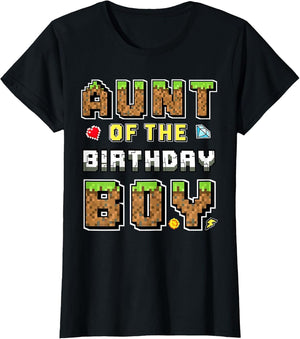 Aunt of The Birthday Boy Gamer Pixel Birthday Party Matching