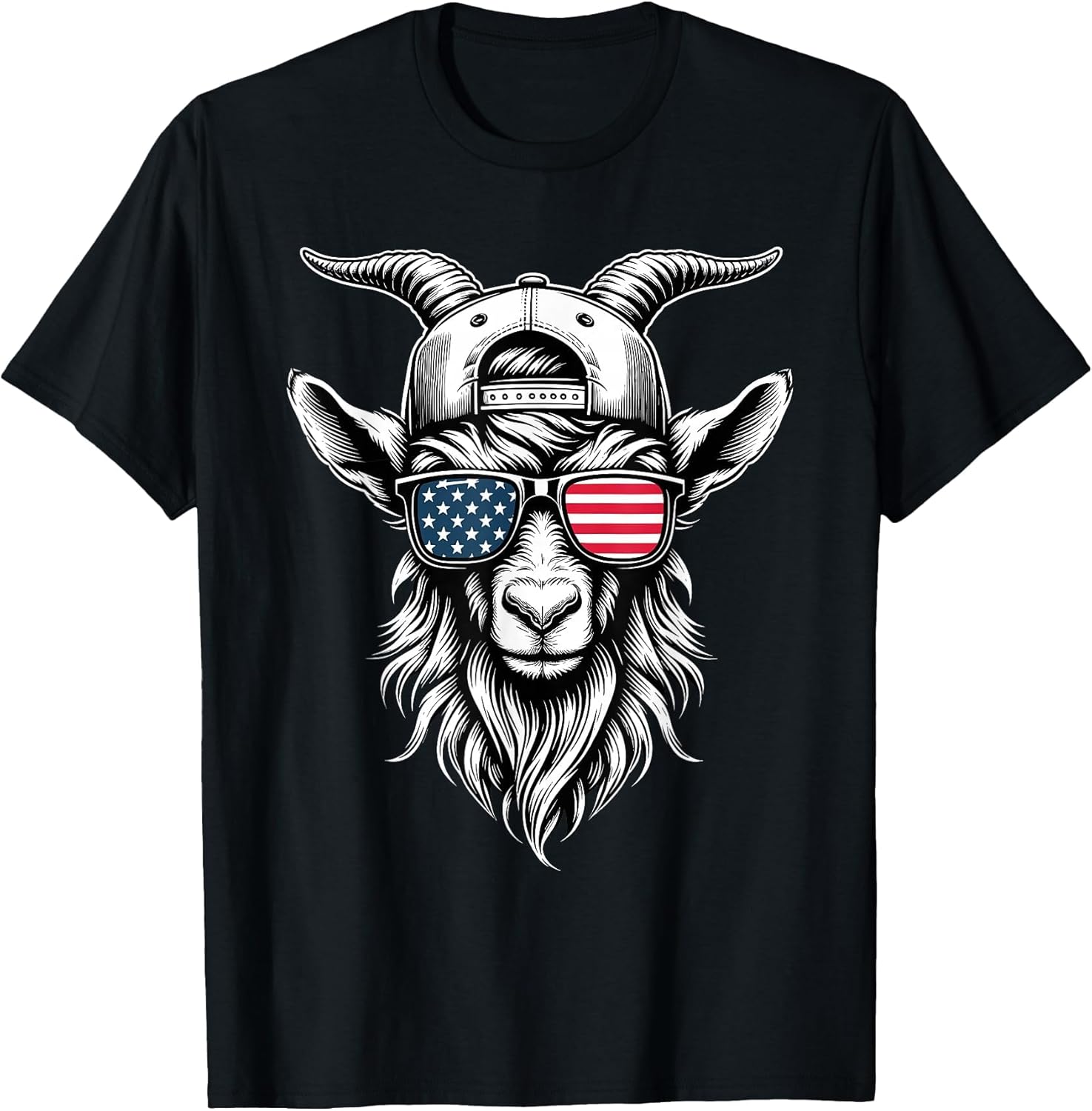 Goat Farm Patriotic Farmer 4th of July USA American Flag