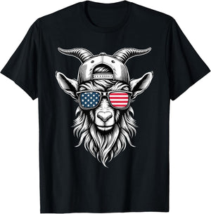 Goat Farm Patriotic Farmer 4th of July USA American Flag