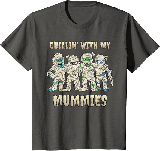 Chillin with My Mummies Halloween Boys Kids Funny