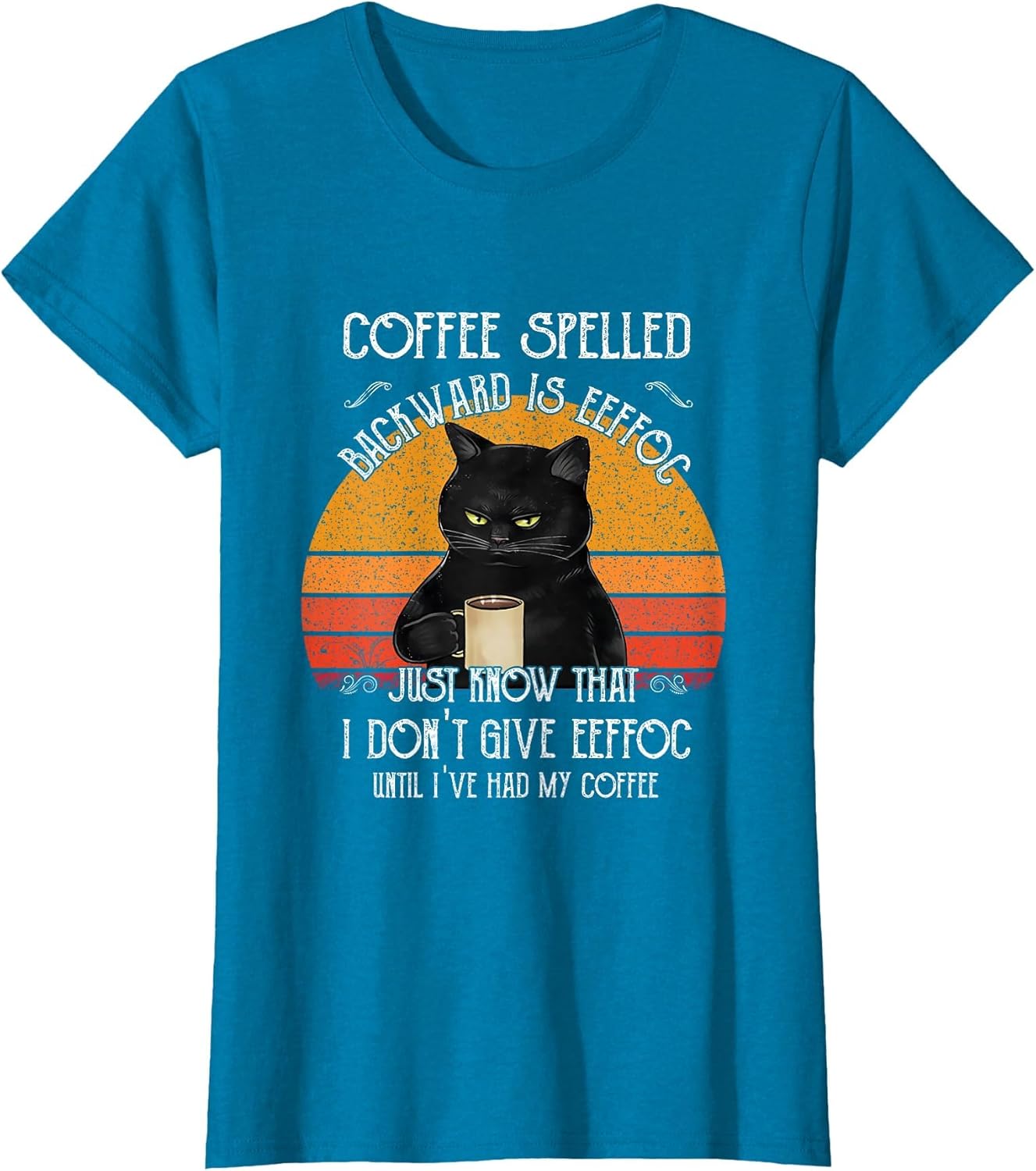 Funny Black Cat Coffee Spelled Backwards is eeffoc