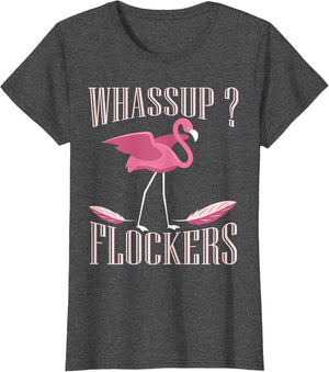 Funny Pink Flamingo Bird Lover Cute Birder Whassup Flockers