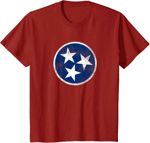 Tennessee Flag Tristar Logo Retro Vintage Distressed