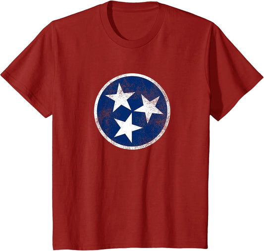 Tennessee Flag Tristar Logo Retro Vintage Distressed