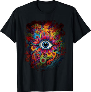 Psychedelic Third Eye Flower | Retro Colorful Floral Hippie