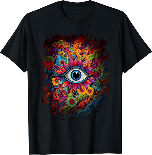 Psychedelic Third Eye Flower | Retro Colorful Floral Hippie