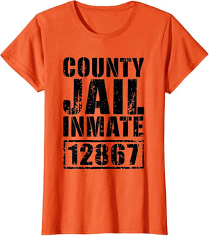 County Jail Inmate Shirt Men Women Kids Prisoner Costume