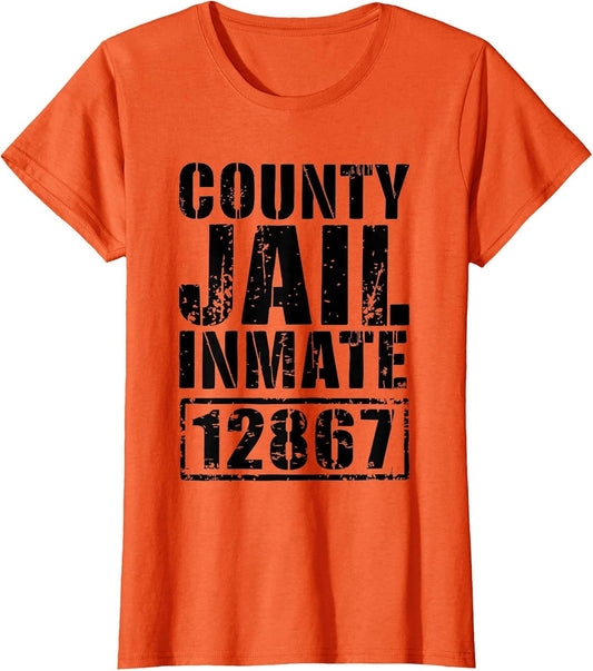 County Jail Inmate Shirt Men Women Kids Prisoner Costume
