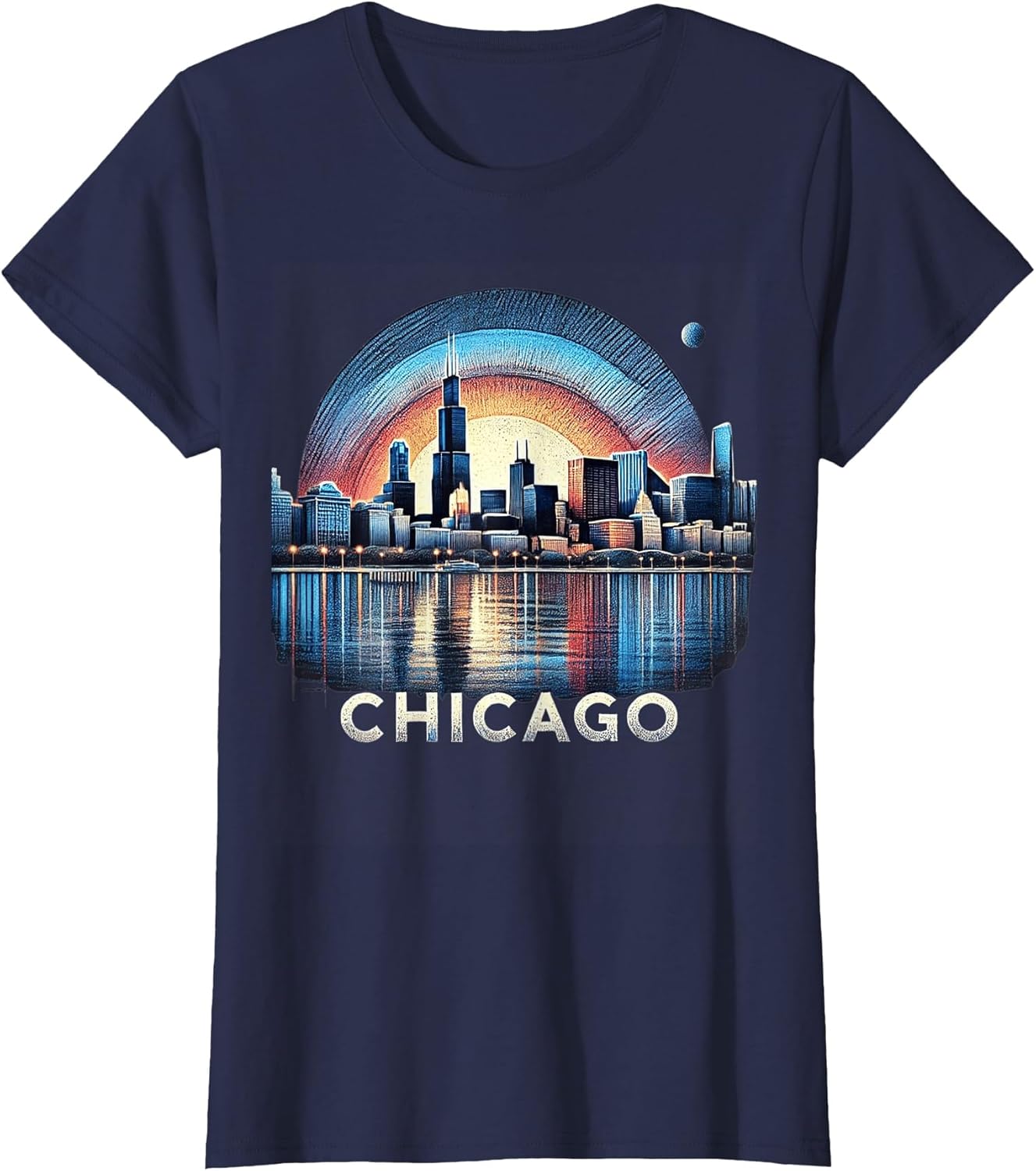 Vintage Chicago Illinois City Skyline Shirt Men Women Retro