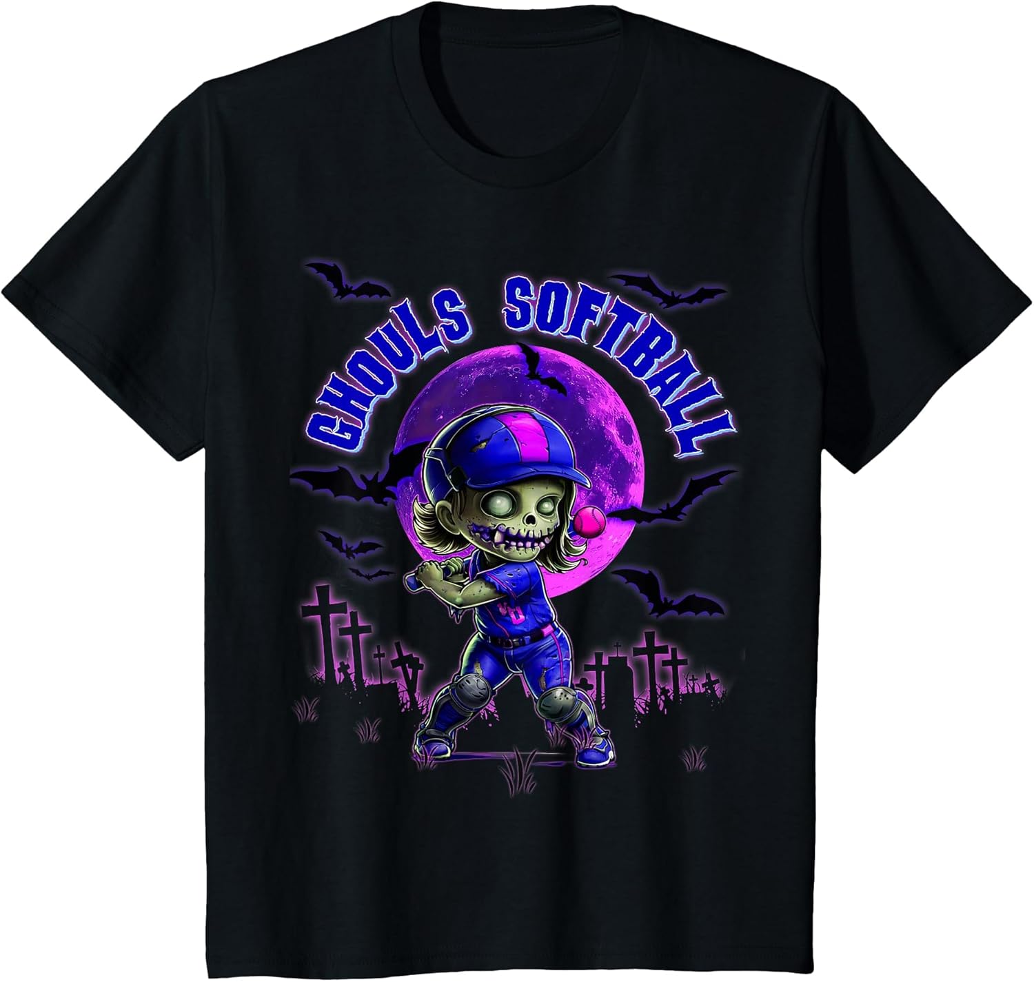 Halloween Softball for Girls Creepy Spooky Zombie Batter