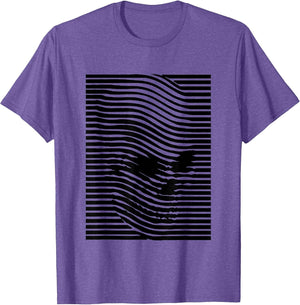 Optical Illusion Skull Stripes Effect & T Shirt Design