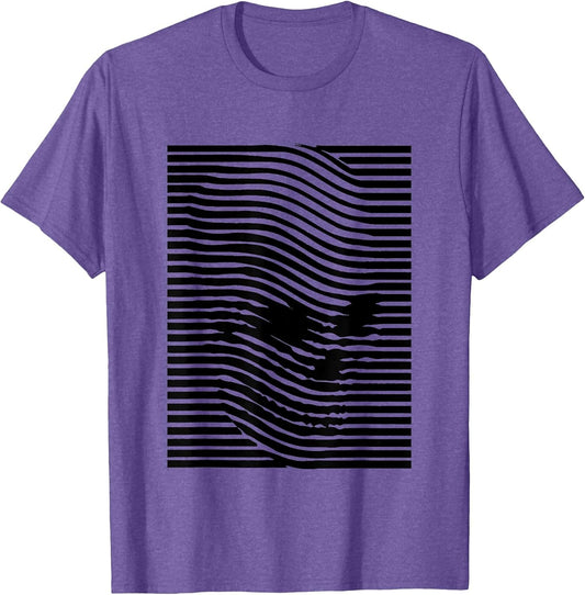 Optical Illusion Skull Stripes Effect & T Shirt Design