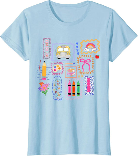 Colorful Doodle Back to School Preppy Student Teacher Women