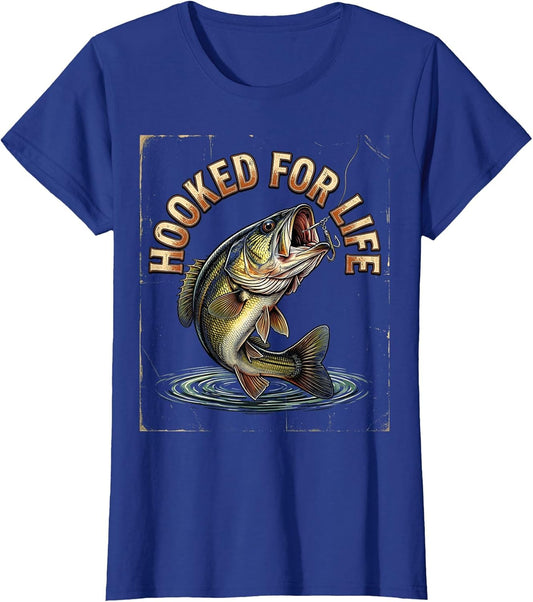 Hooked For Life Fishing Graphic Design
