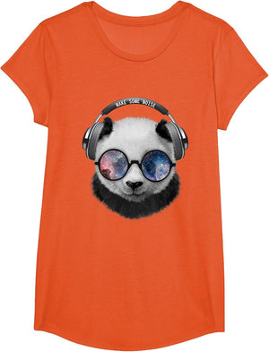 Giant Panda Wearing Headphone and Space Glass
