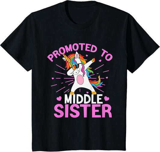Kids Promoted to Middle Sister Unicorn Baby Announcement Toddler