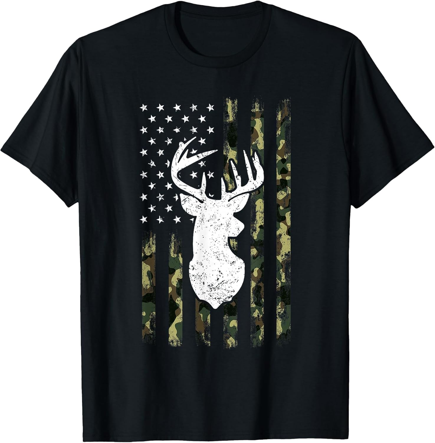 Hunting Shirt American Camouflage Flag Deer Silhouette
