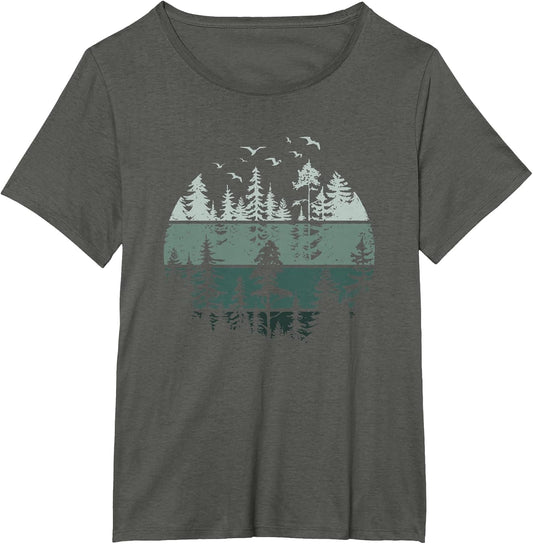 Vintage Forest Trees Wildlife Nature