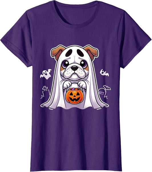 Bulldog Ghost Halloween Dog Men Women Kids
