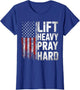 Lift Heavy Pray Hard Funny Gym Christian Lifting Men Women