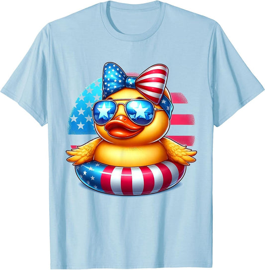 Cool Rubber Duck USA Flag Cute Duckie 4th of July Patriotic