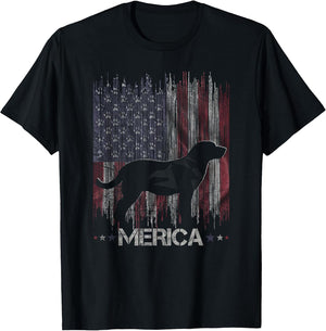 Vintage Labrador Dog, Merica Lab Dog USA Flag Silhouette