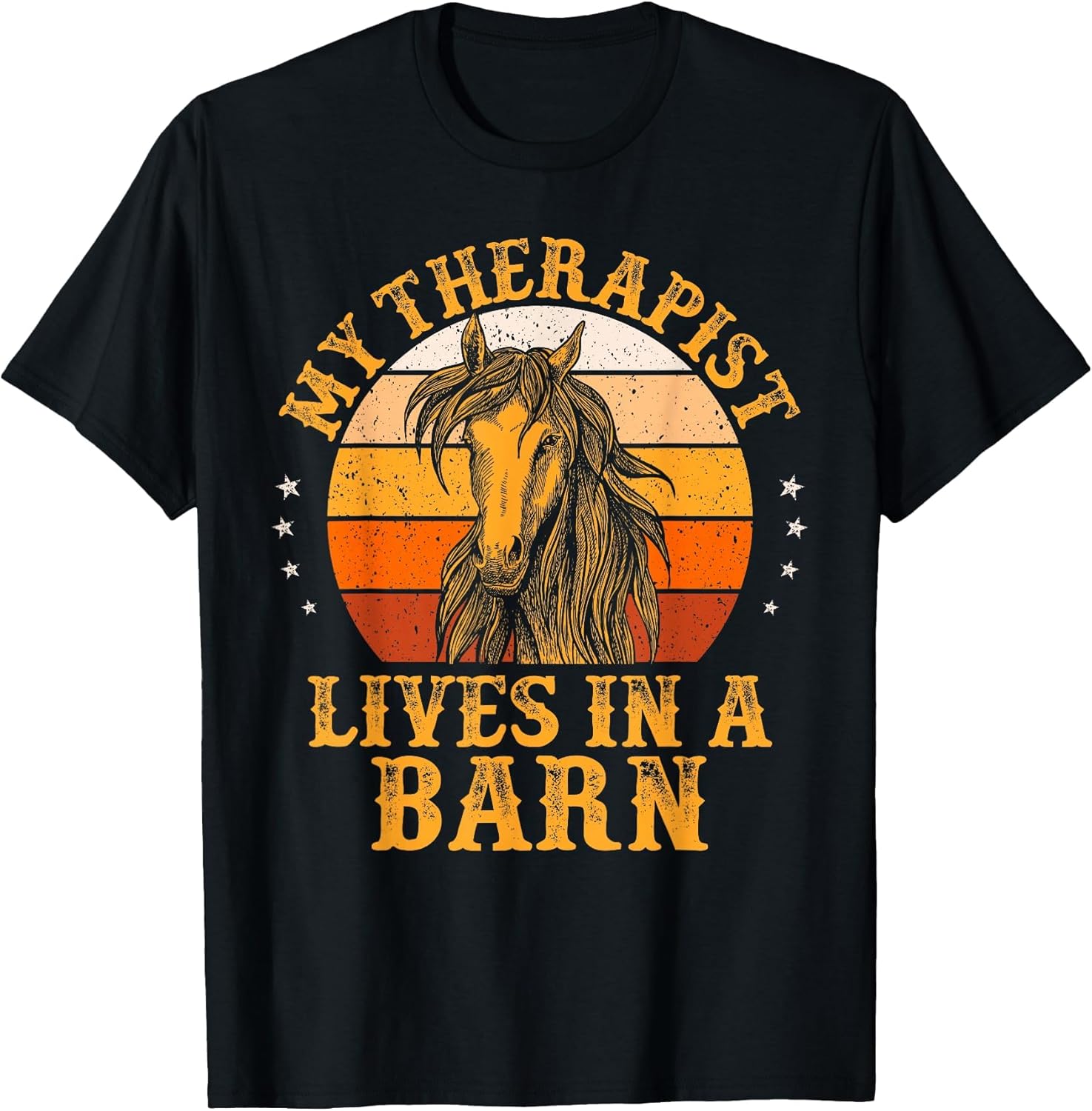 My Therapist Lives in A Barn Funny Equestrian Horse Vintage