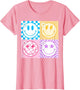 Retro Happy Smile Face Checkered Pattern Vibes Trendy Girls