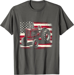 Old Farmall Cub Tractor American Flag Patriotic Farming Farm