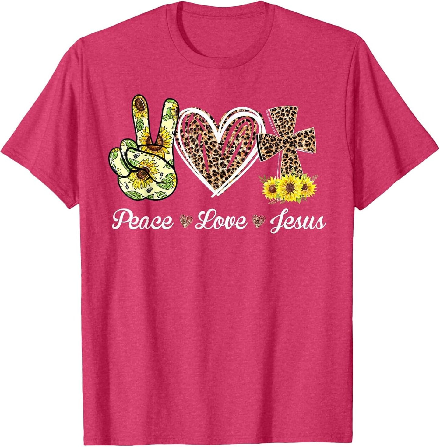 Leopard Peace Love Jesus Lovers Christ Cross Hippie