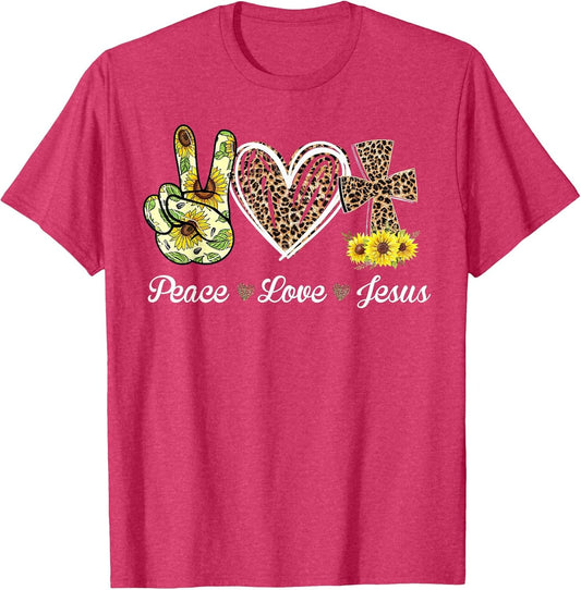 Leopard Peace Love Jesus Lovers Christ Cross Hippie