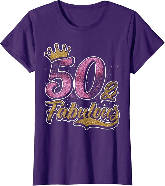 50 Years Old & Fabulous 50th Birthday Crown Design