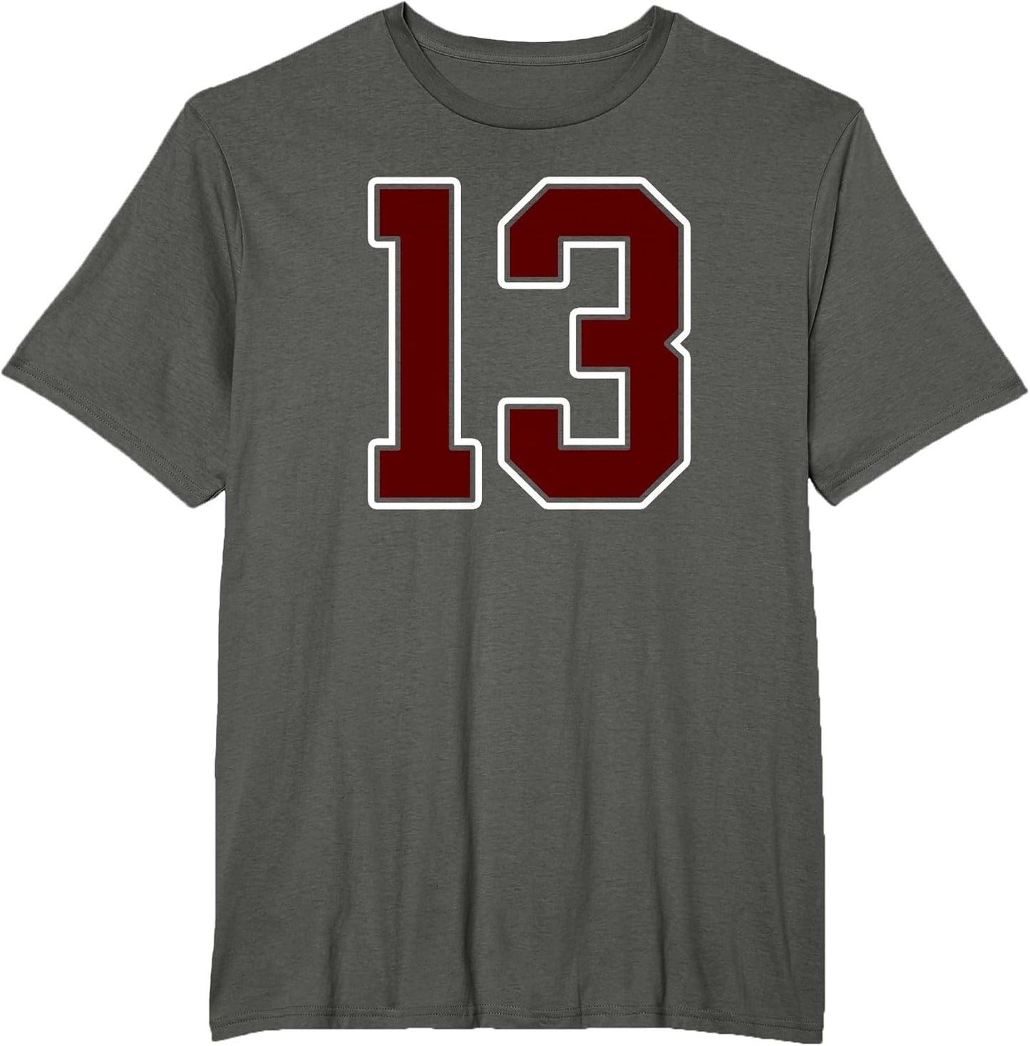 Maroon and White Number 13 Jersey Player Uniform #13 Fan