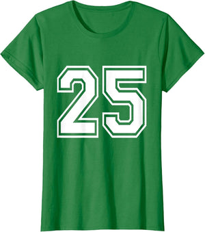 Number 25 Varsity Sports Team Jersey 25th Birthday 25 Years