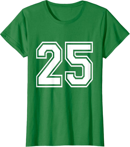 Number 25 Varsity Sports Team Jersey 25th Birthday 25 Years
