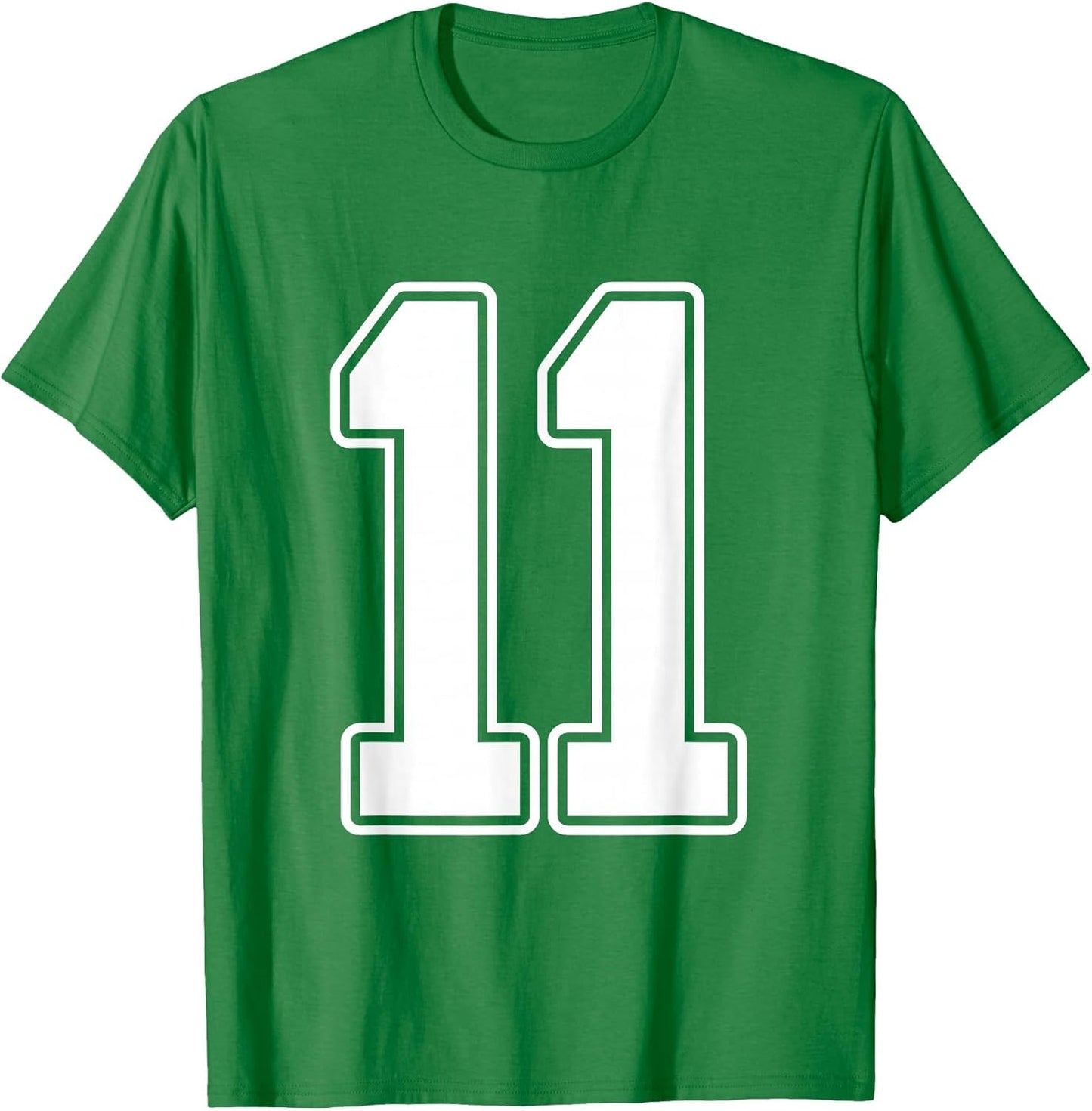 #11 White Outline Number 11 Sports Fan Jersey Style
